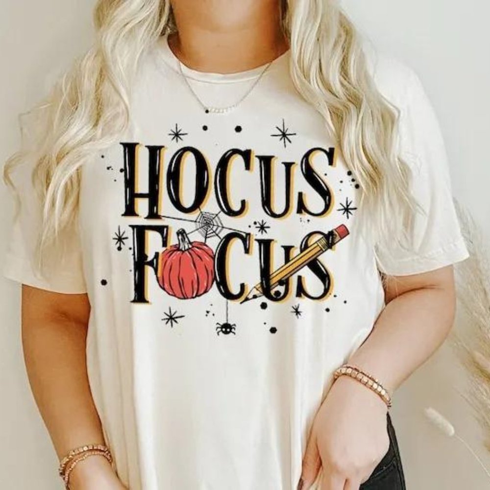 H0712 Halloween Teacher Spooky hocus pocus Fall School Ghost Pumpkin Skeleton sh